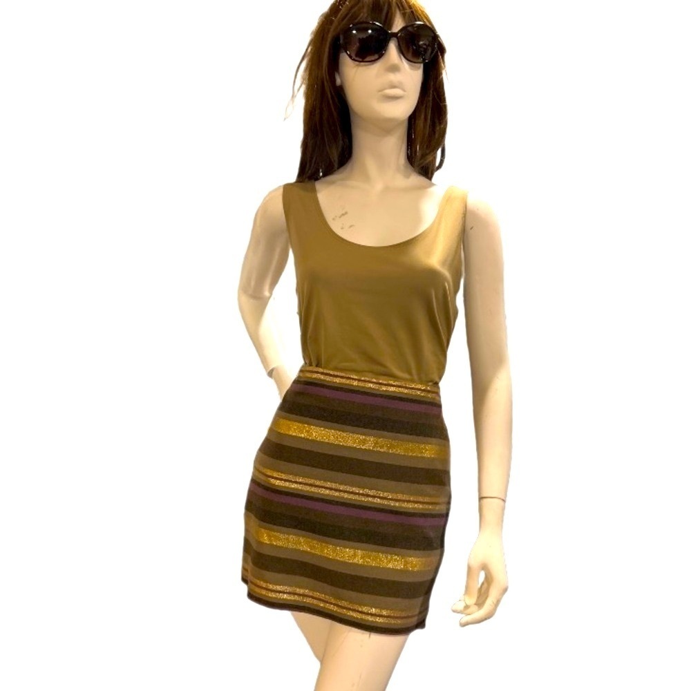 Banana Republic Boho Metallic Stripe Mini Skirt!